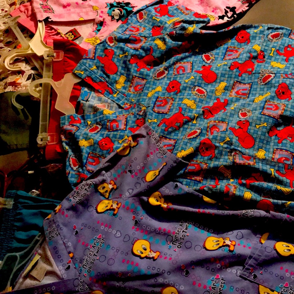 Cartoon characters scrub uniforms